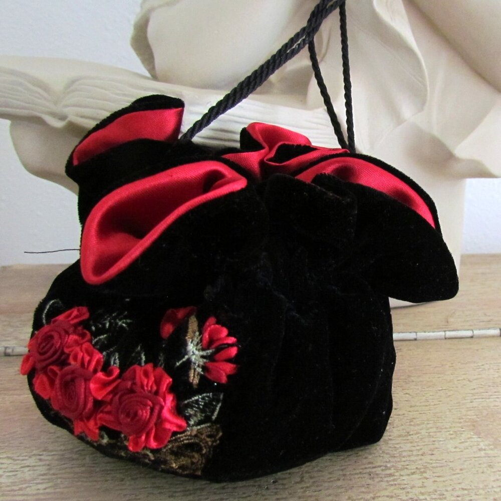VELVET BAG, DRAWSTRING MINI REGENCY-VICTORIAN DRA… - image 4